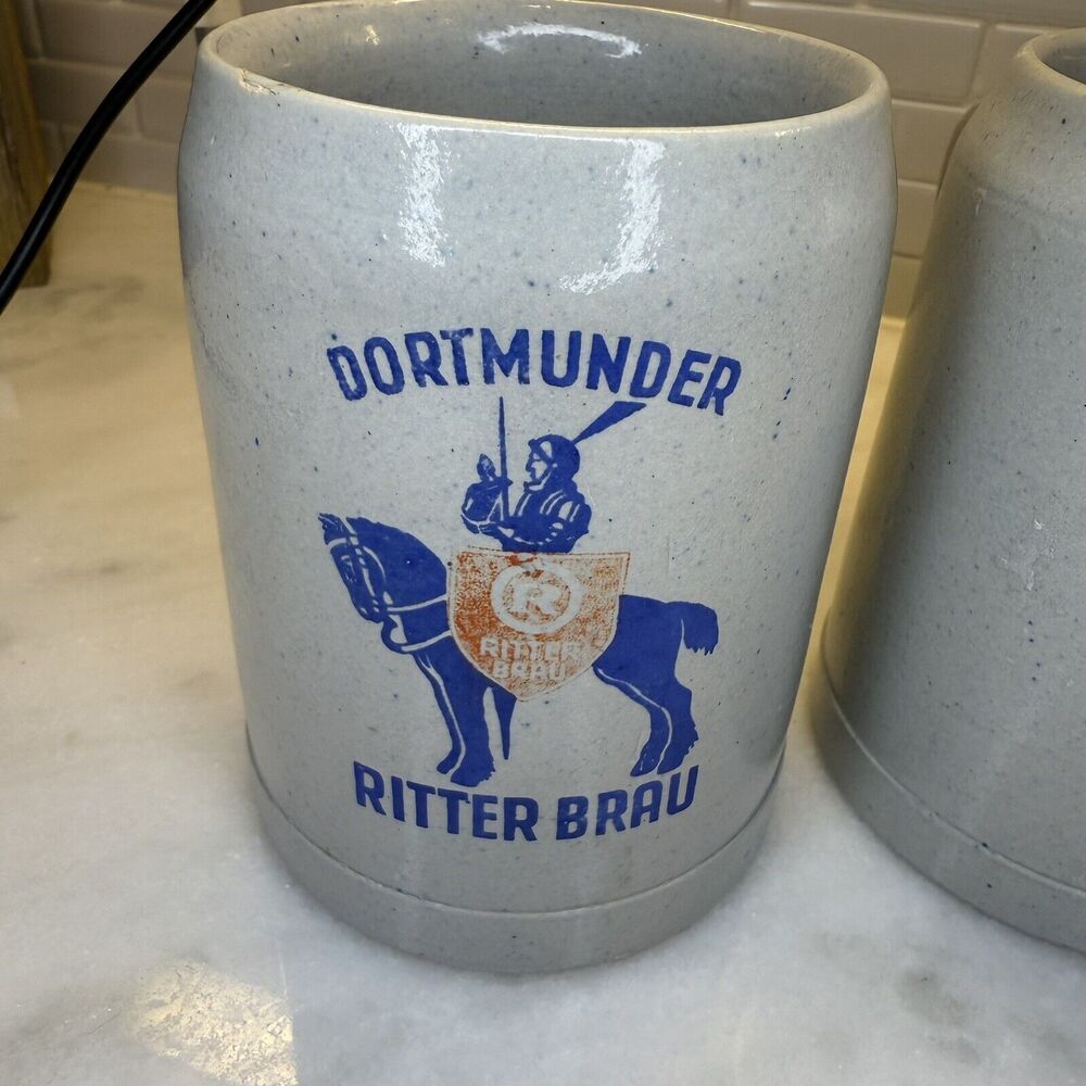 4 Germany VTG Dortmunder‎ Ritter Brau 4.75" Beer Steins .3L K.U.F. Hohr Mugs